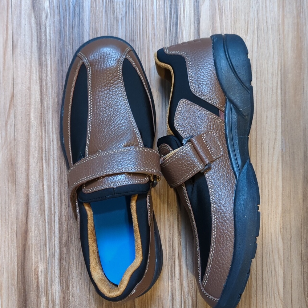 Dr. Comfort Men's Brown Casual Diabetic‎ Leather Slip On Shoes Size 13